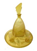 Czech Art Deco Crystal Cordial Set for Two